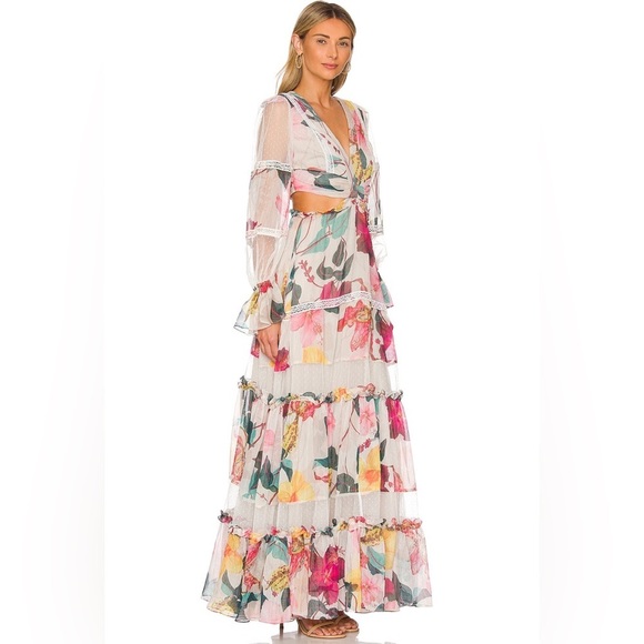 PatBO Lace Trimmed Cutout Maxi Dress - Picture 4 of 11